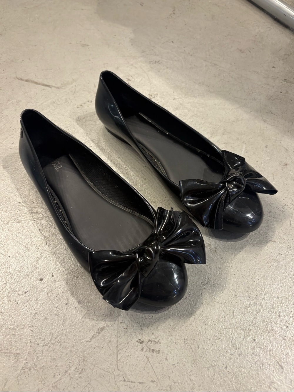 Melissa black bow ballet flats